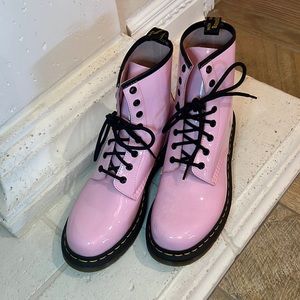 Baby Pink 1460 Dr. Martens Combat boots patent leather Women’s size 10